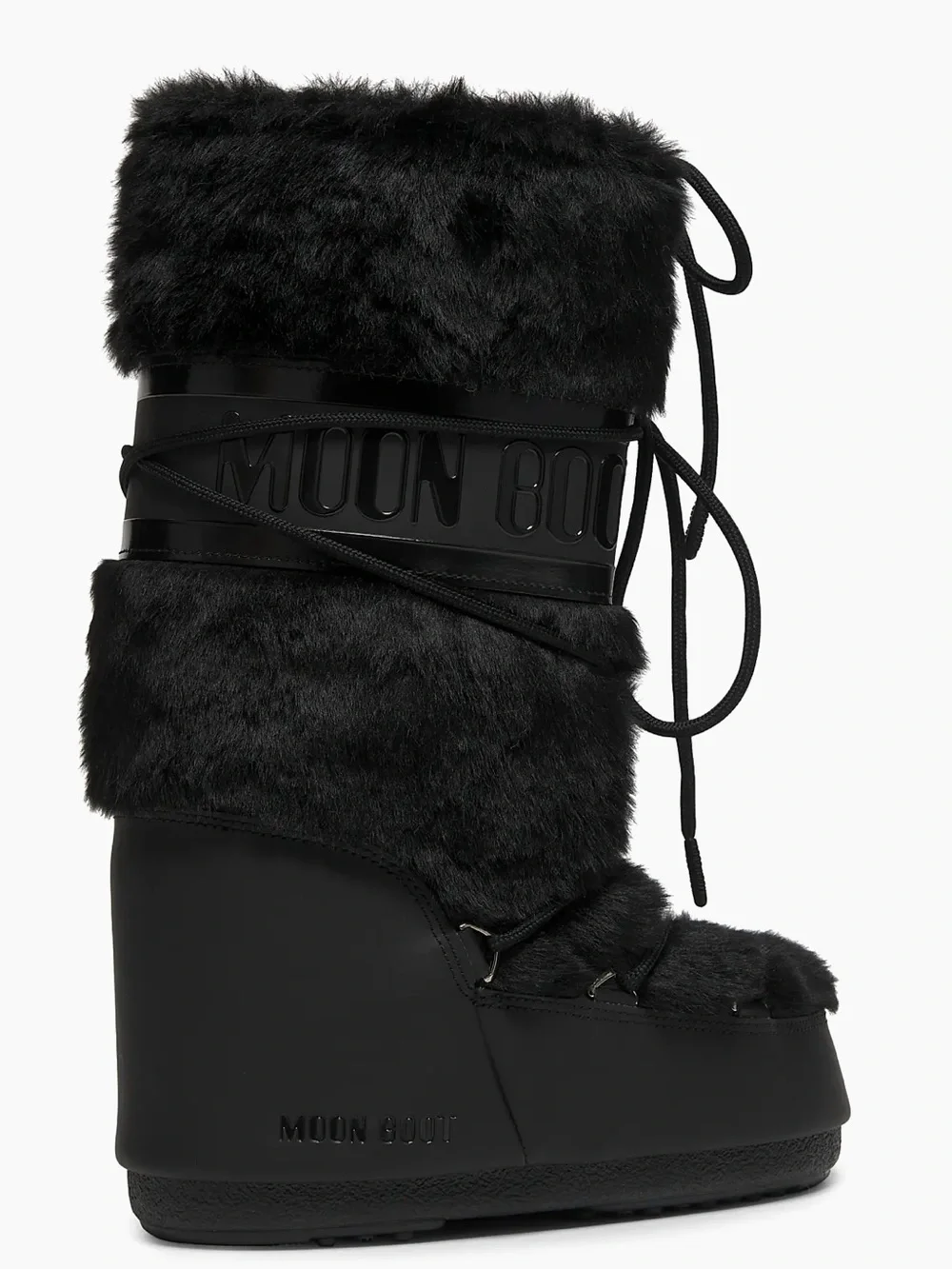Black Icon Faux Fur Moon Boot